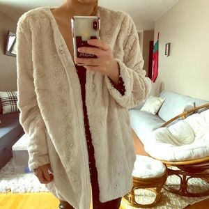 Off white teddy coat
